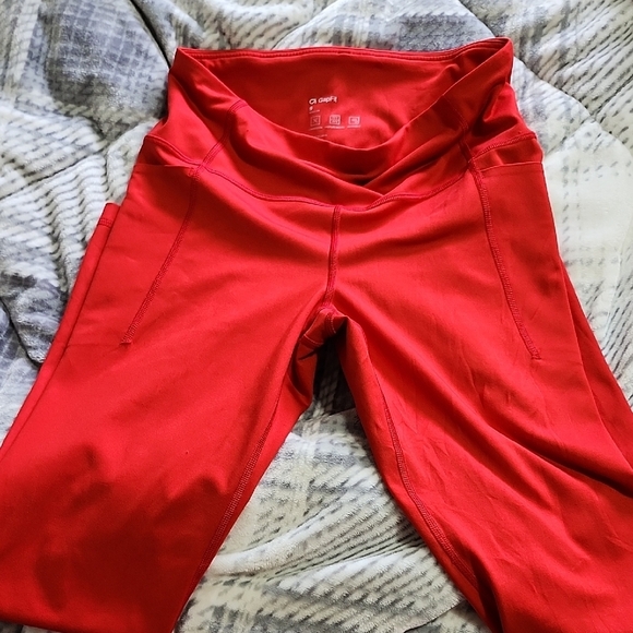 GAP Red Leggings High Waist Stretchy Bottoms - Picture 4 of 5